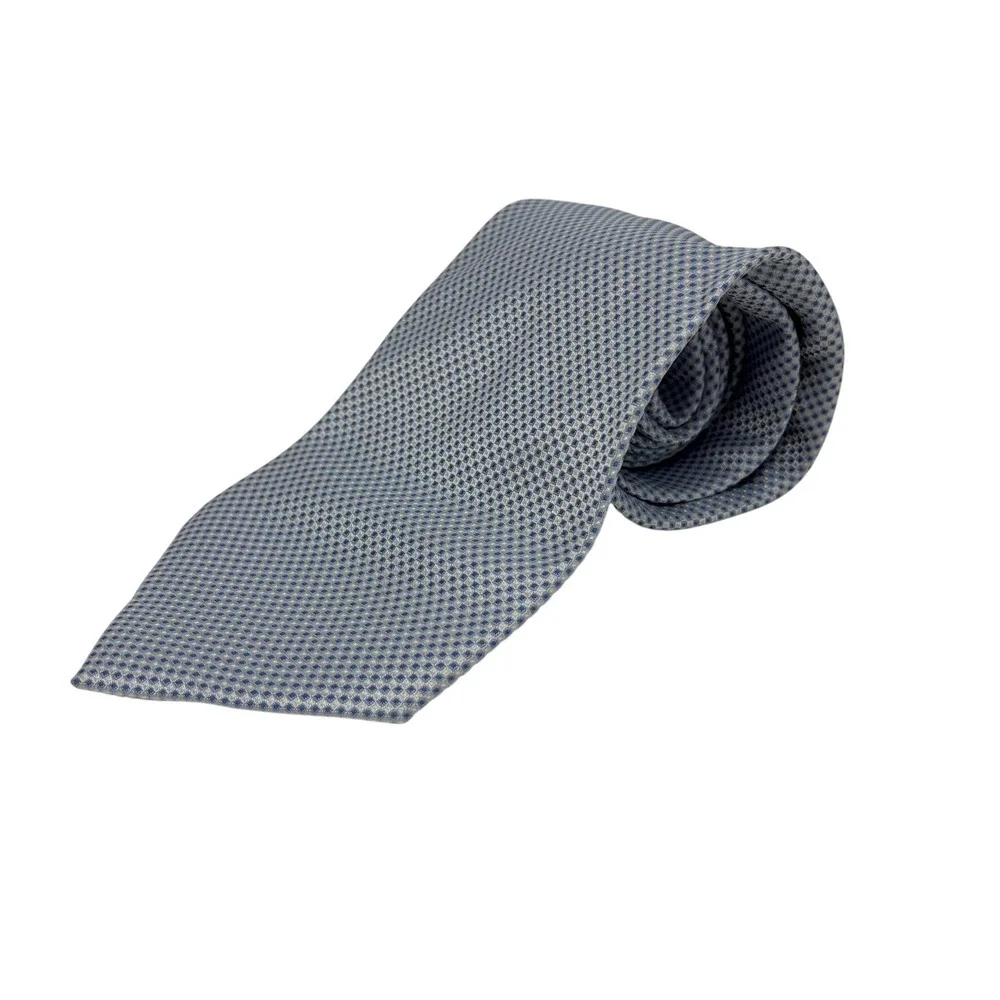 Burma Bibas Necktie Mens Blue Geometric Silk Classic Professional Tie
